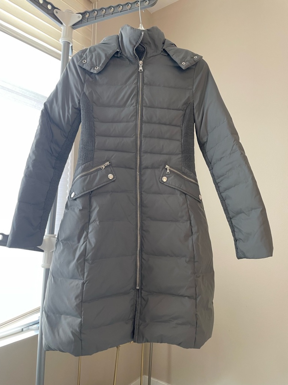 EUC Long Quilted Puffer Coat - XS